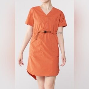 REI Sahara Dress Rust, Size M, UPF 50 Sun Protect, Water Repellent Outdoors